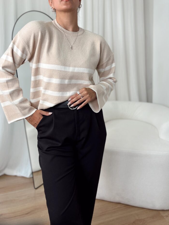 SWEATER BRUSELAS BREMER RAYADO MANGA OXFORD
