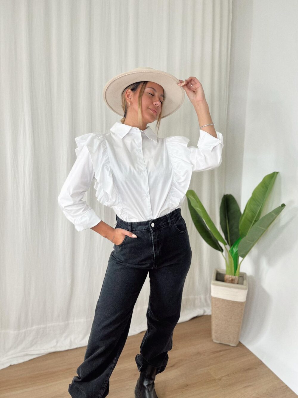 CAMISA POPLIN VOLADO