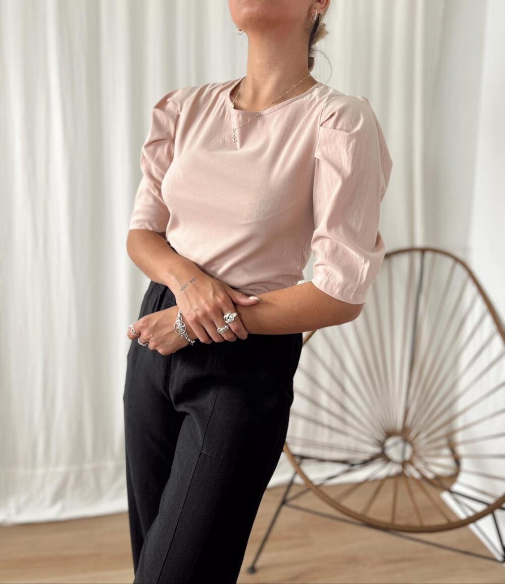 BLUSA MARFIL MANGA PRINCESA