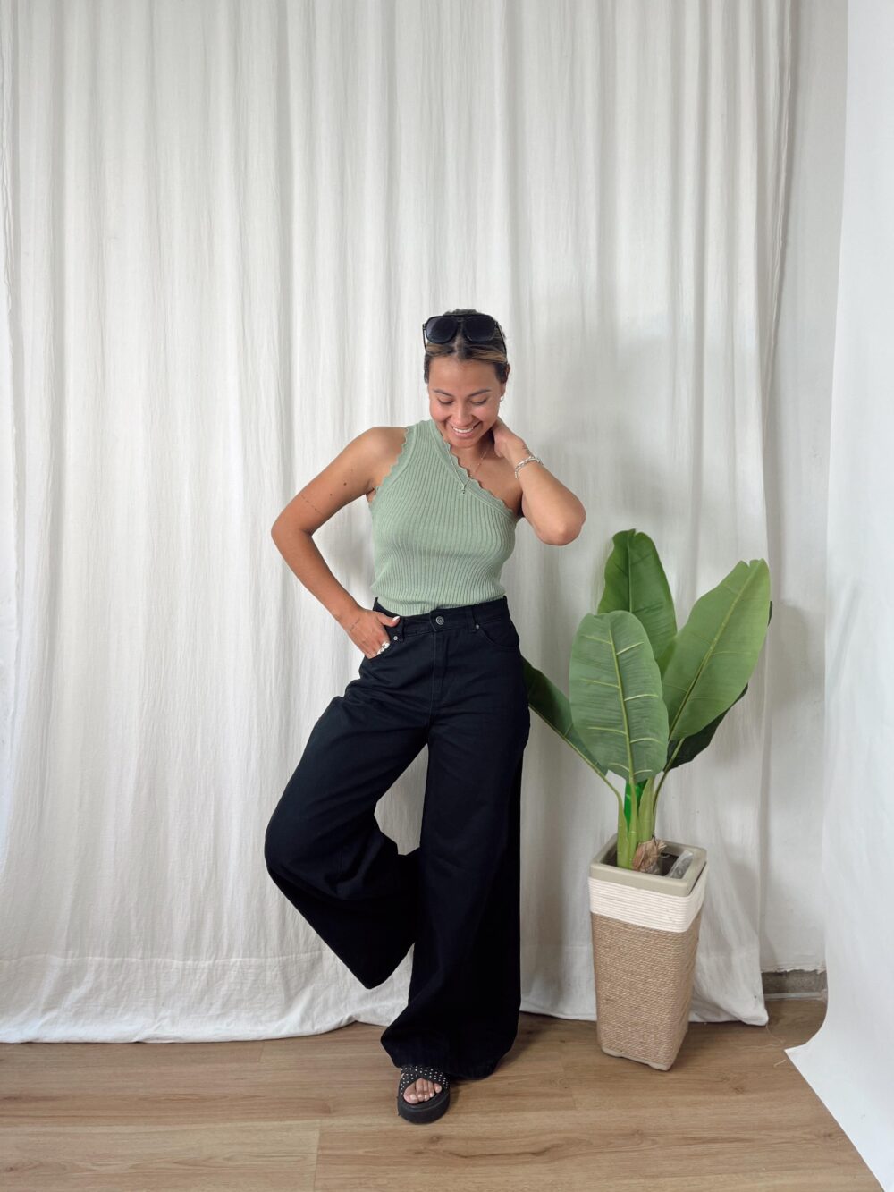 PANTALON DORY SUPER WIDE GABARDINA RIGIDA - Imagen 6