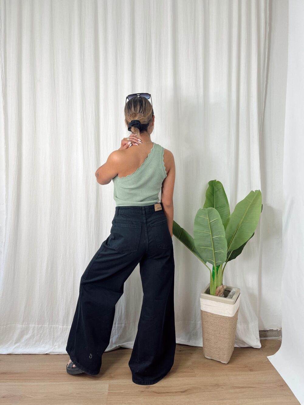PANTALON DORY SUPER WIDE GABARDINA RIGIDA - Imagen 5