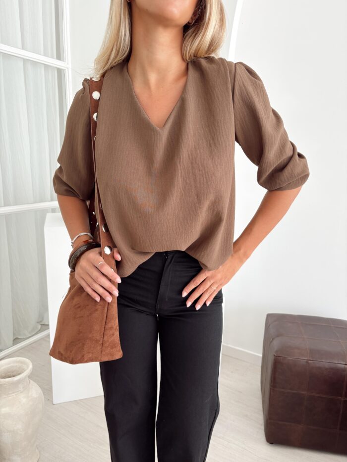 BLUSA CANDELA CREP LINO MANGA 3/4