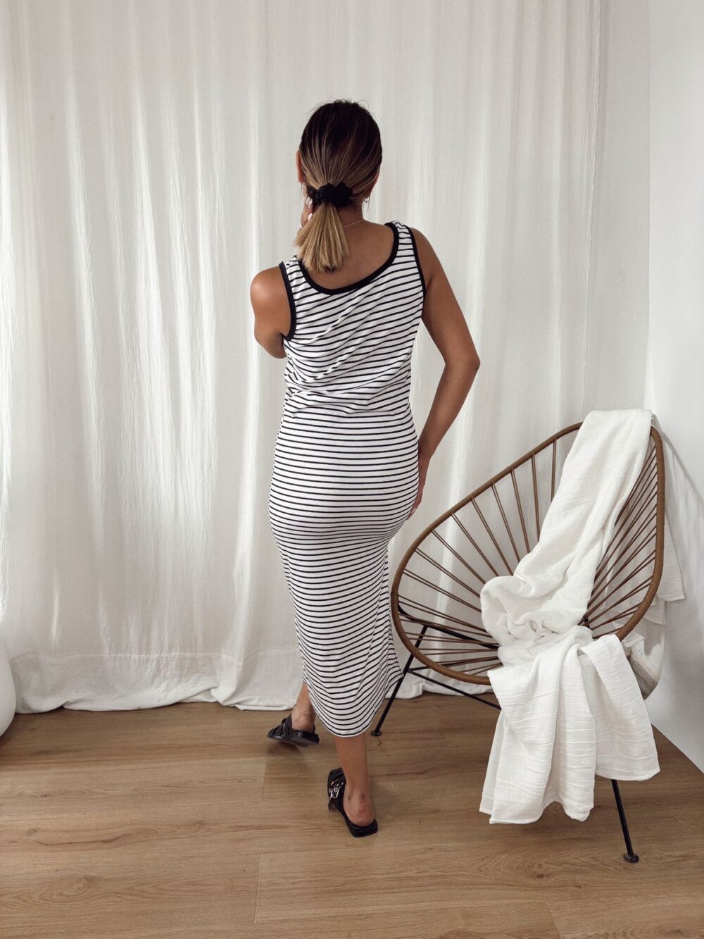 VESTIDO YAMILE MORLEY LARGO CON TAJO - Imagen 4