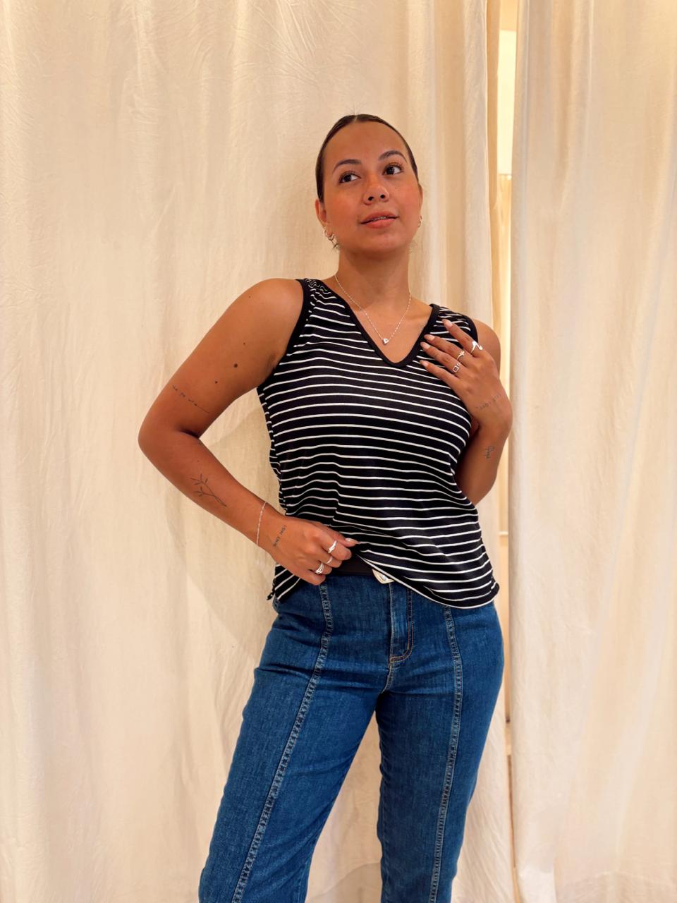 MUSCULOSA DIOSAS MORLEY RAYADO CAMPANA TAJO