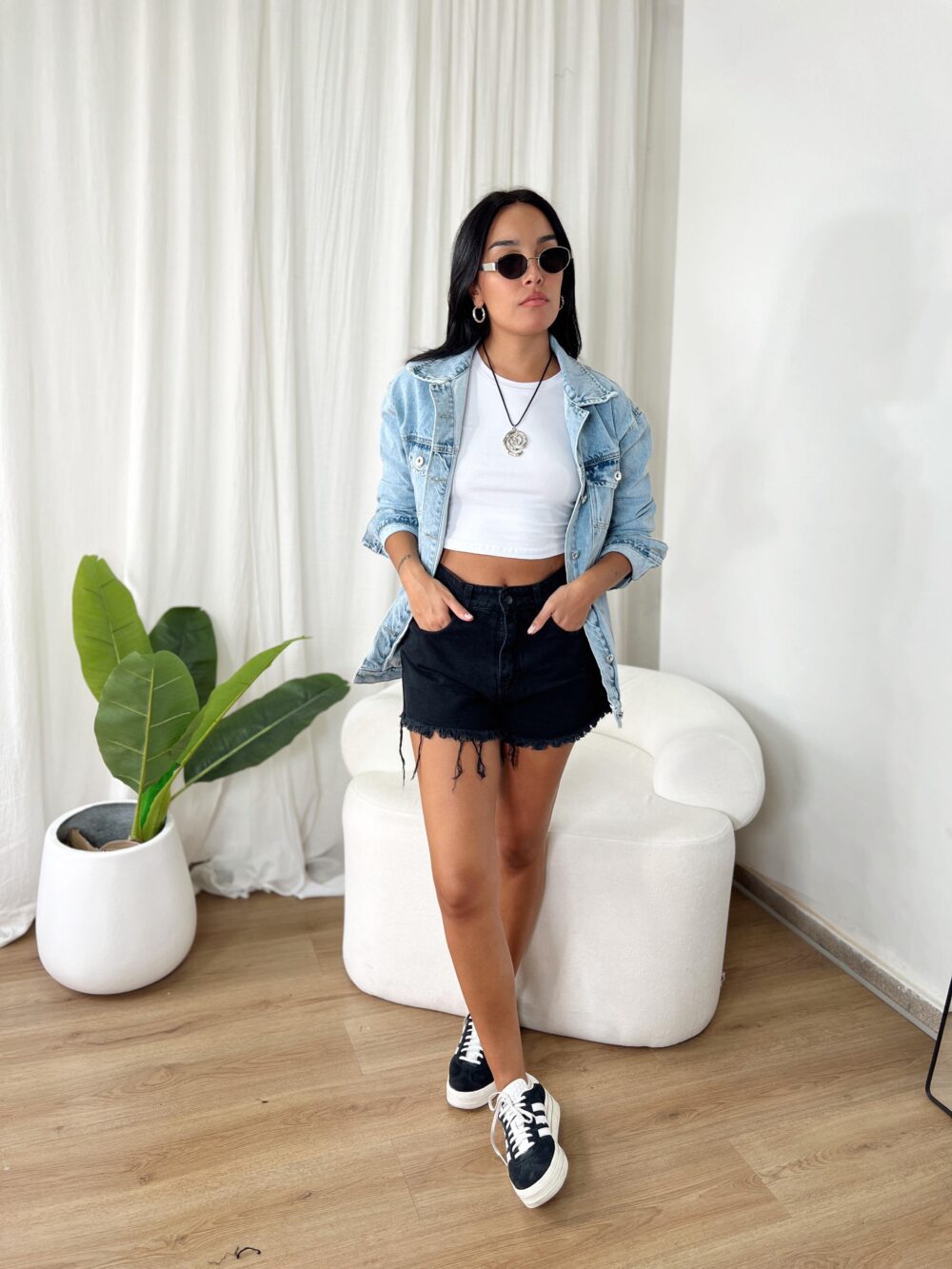 REMERA ALGODON CON LYCRA CROP - Imagen 2