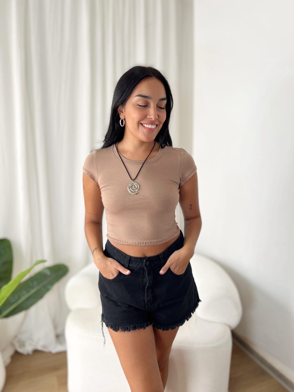 REMERA ALGODON CON LYCRA CROP - Imagen 4
