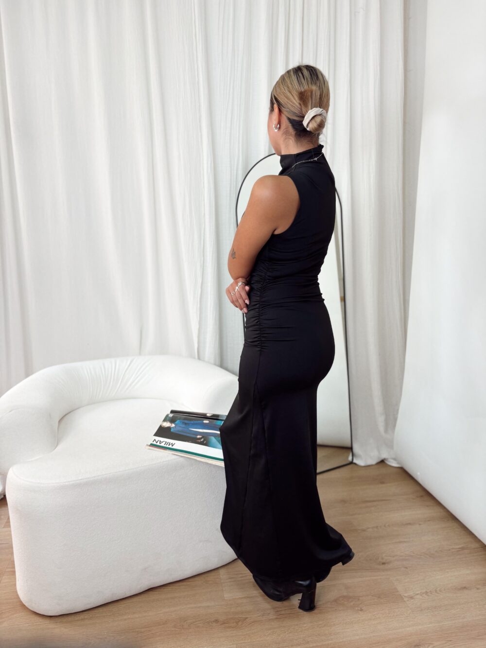 VESTIDO DRAPEADO LARGO - Imagen 4
