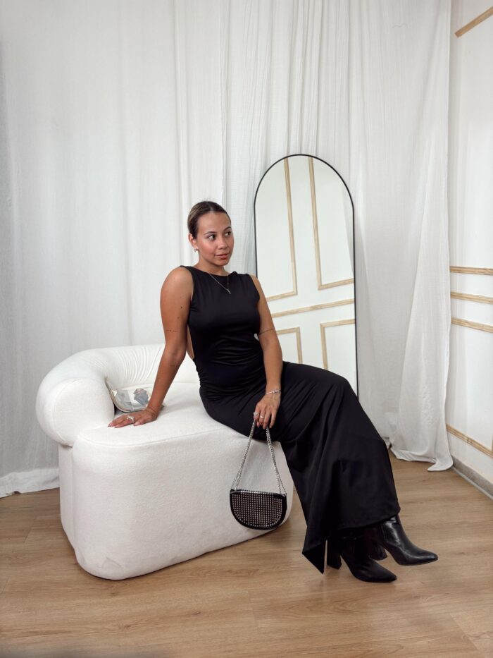 VESTIDO ESPALDA DRAPEADA