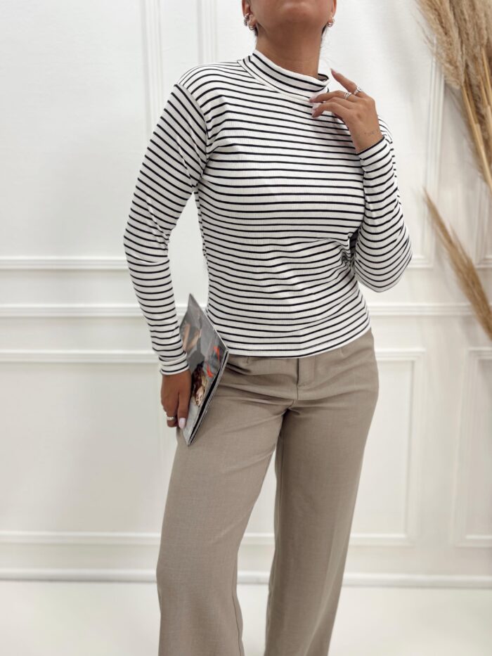 MEDIA POLERA MORLEY RAYADA By Diosas