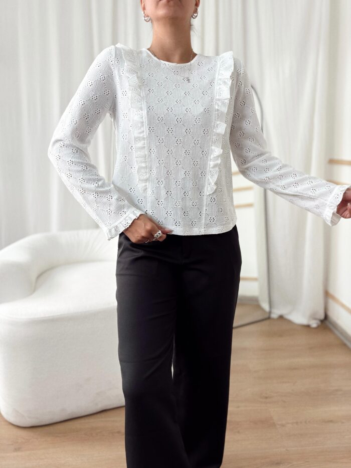 REMERA BRODERIE VOLADOS MANGA LARGA