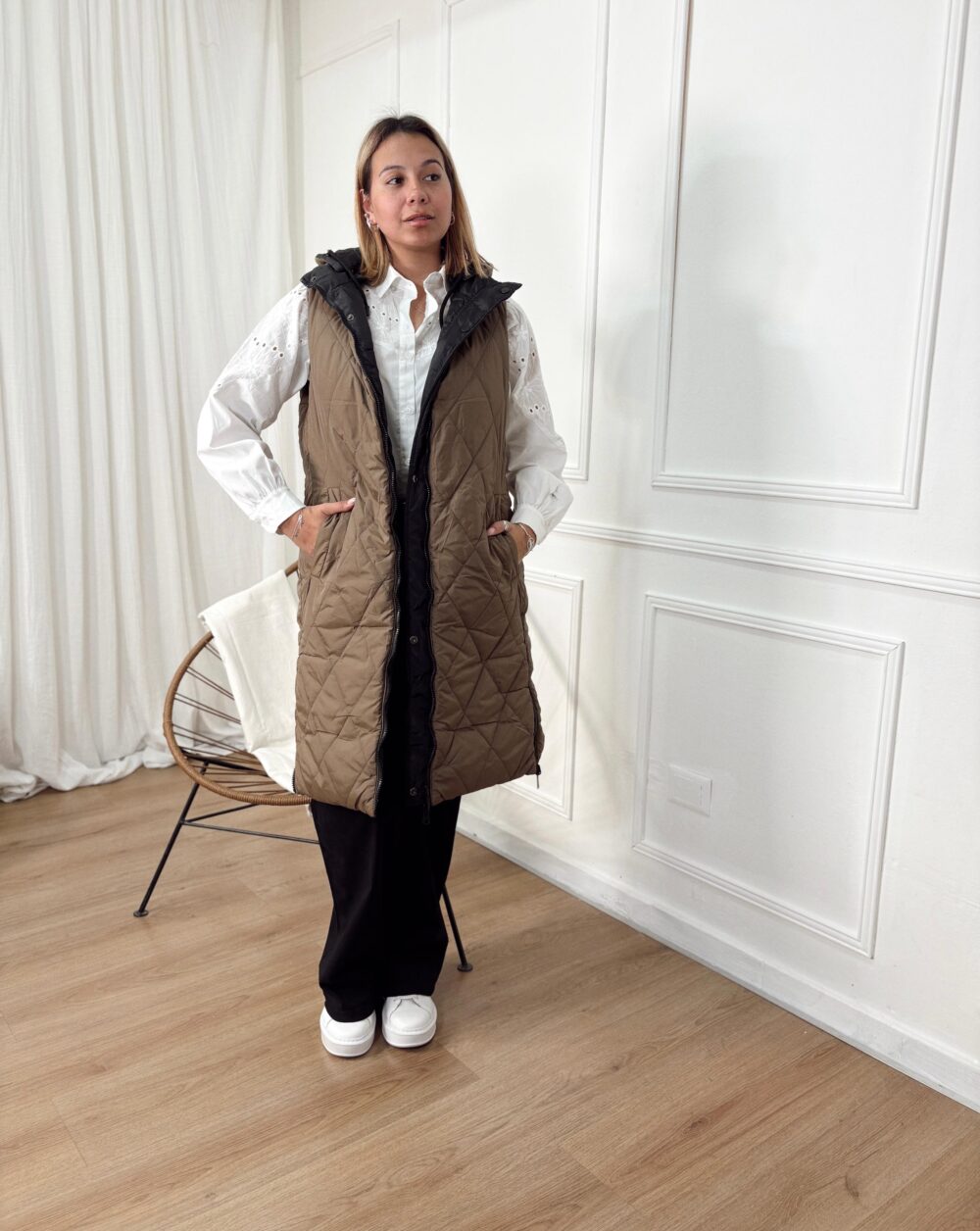 CHALECO LARGO REVERSIBLE - Imagen 5