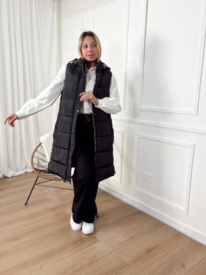 CHALECO LARGO REVERSIBLE
