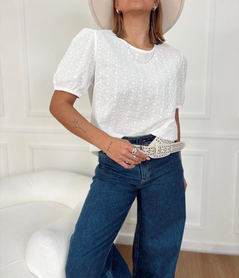 BLUSA BARI BRODERIE MANGA ELASTICO