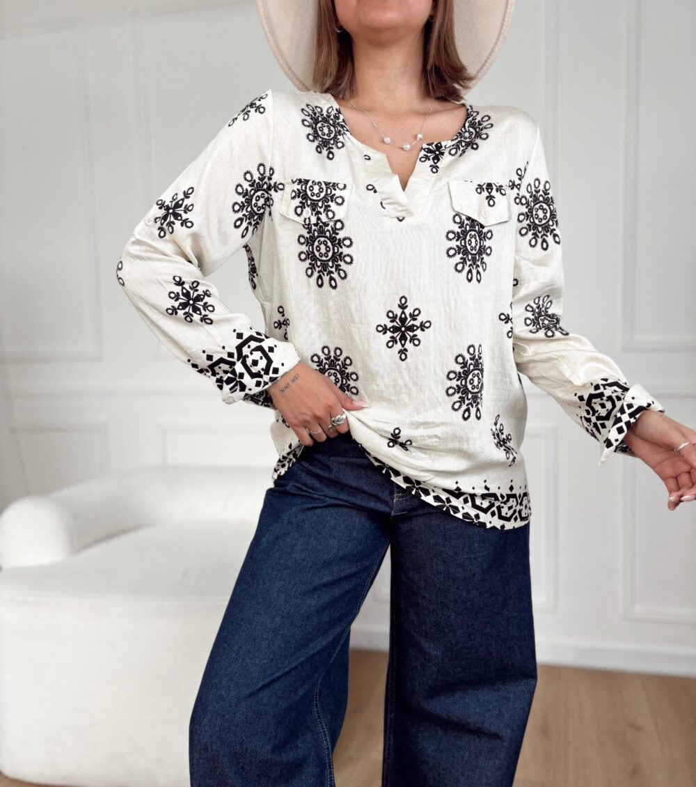 BLUSA SOFIA LINO ESTAMPADA 5874 - Imagen 2