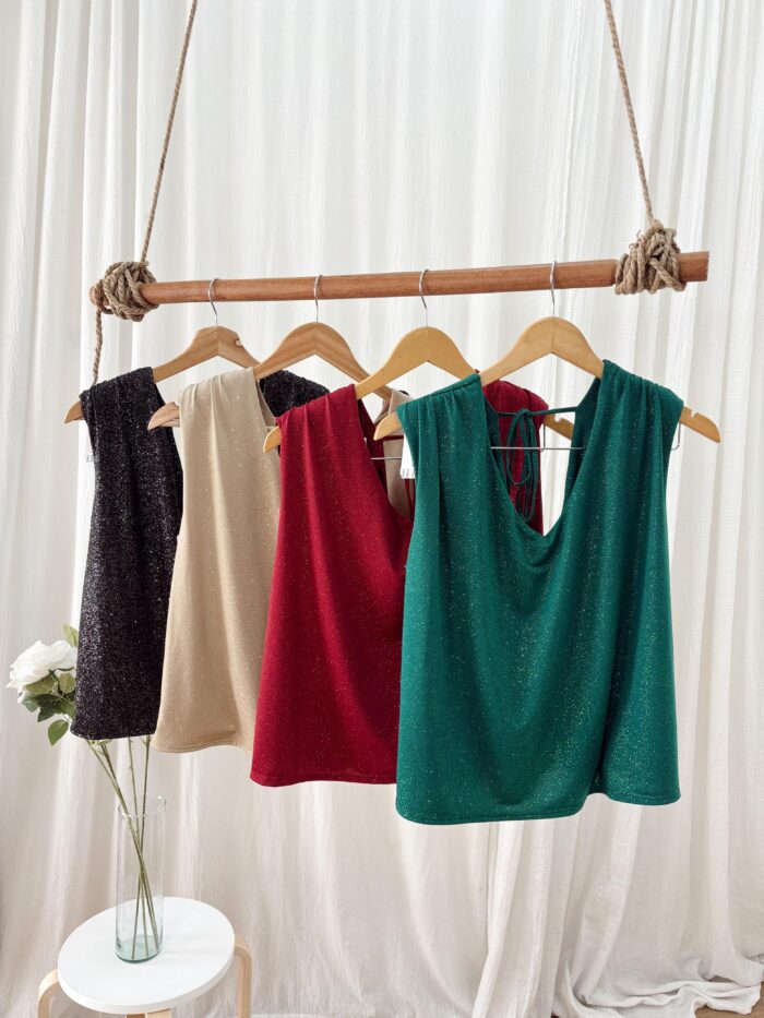 BLUSA CANDELA MICROFIBRA GLITTER SIN MANGAS