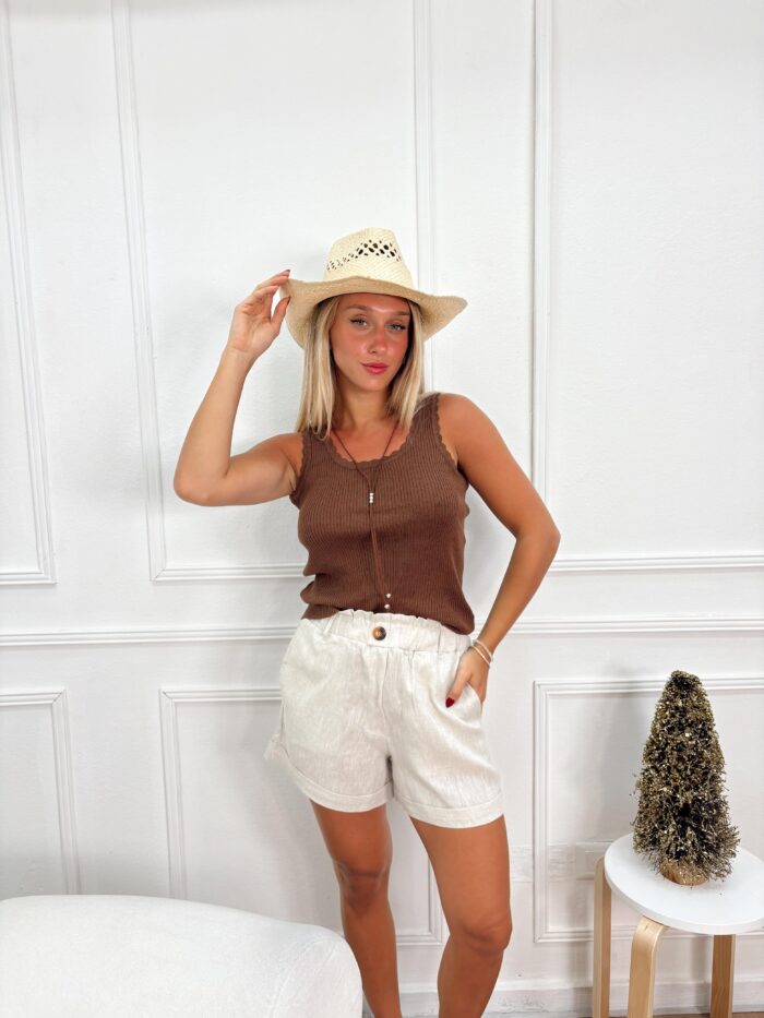 SHORT PERLA LINO BOTON