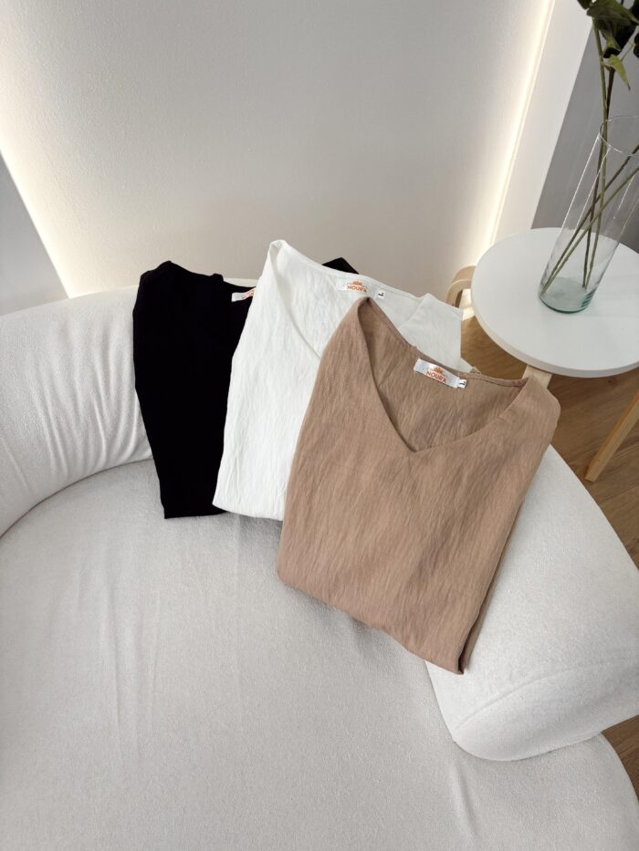 BLUSA LINO MANGA BRODERIE ESCOTE V