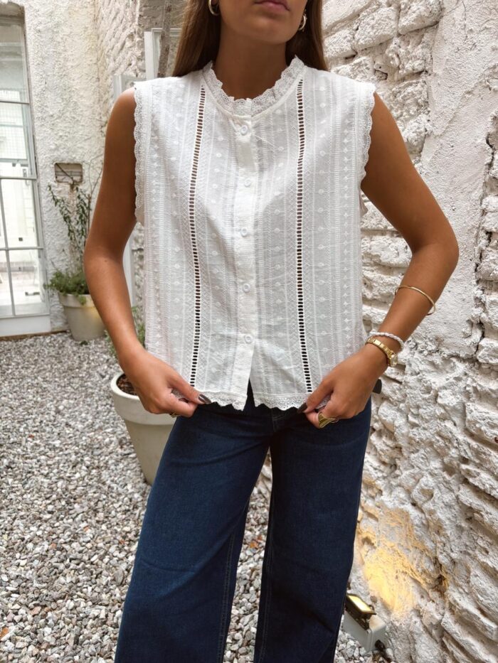 CAMISA SIN MANGAS BRODERIE 18749