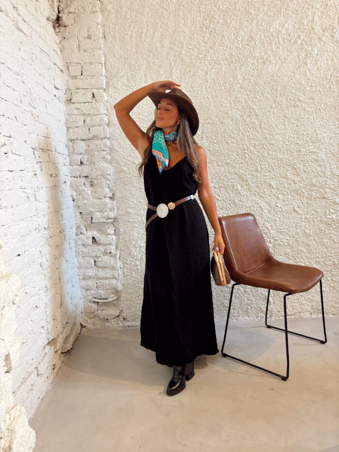 VESTIDO CHISPITA ESCOTE V SEDA