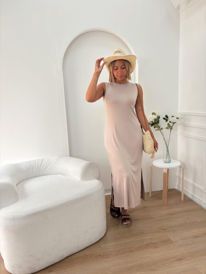 VESTIDO LARGO SIN MANGAS RIBB