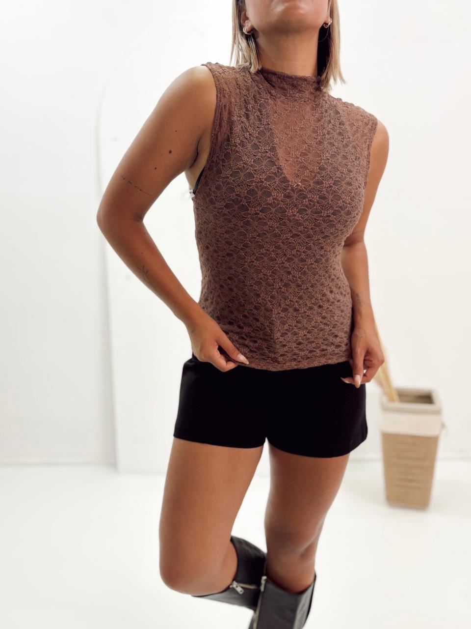 MEDIA POLERA SIERRA CON ENCAJE SIN MAGAS - Imagen 5