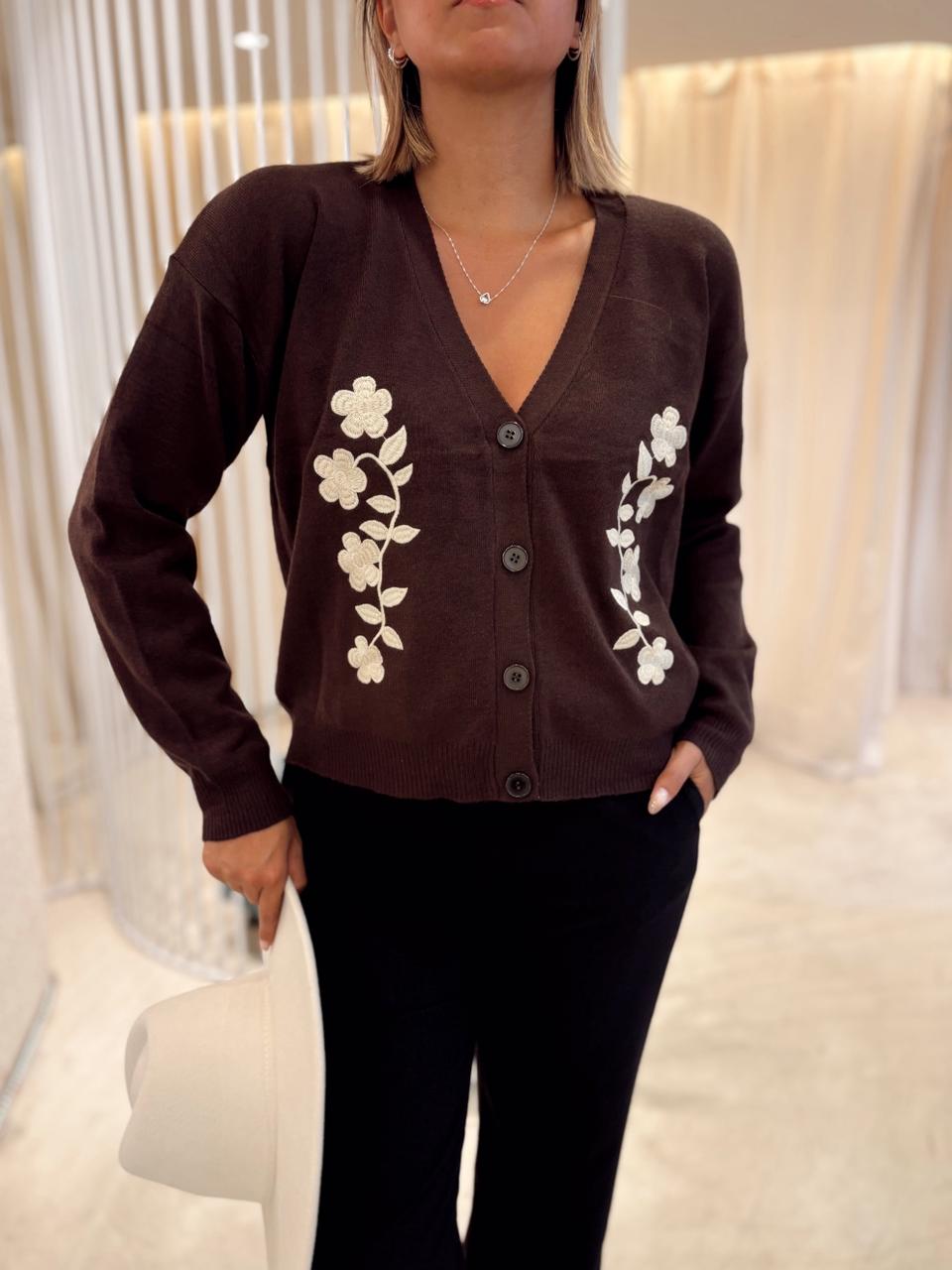 CARDIGAN ZAGREB BORDADO FLORES - Imagen 3