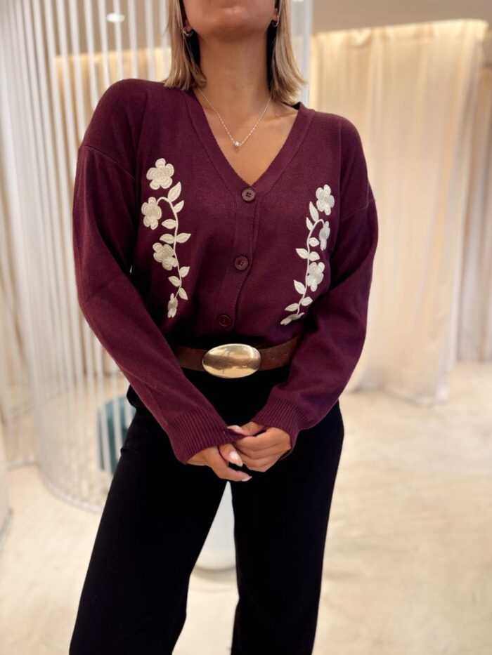 CARDIGAN ZAGREB BORDADO FLORES