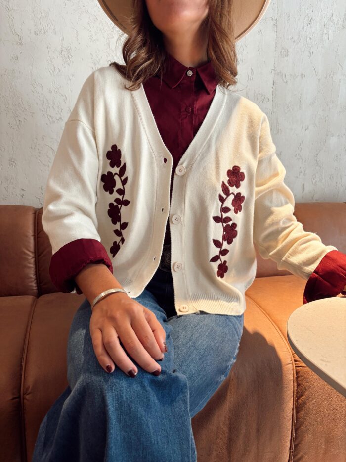 CARDIGAN ZAGREB BORDADO FLORES