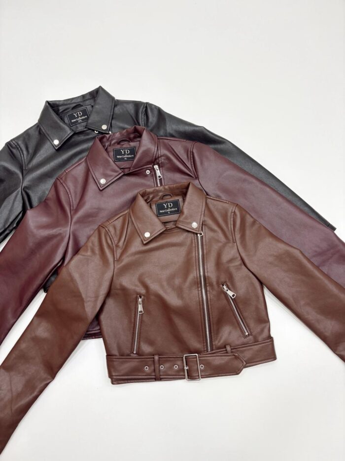 CAMPERA ECO CUERO CINTO