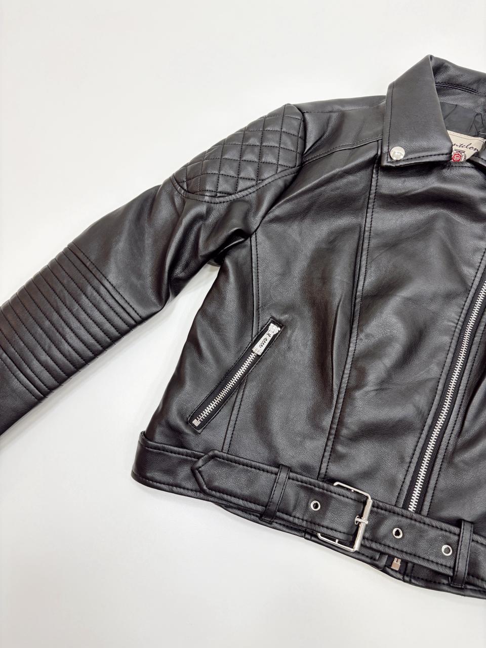 CAMPERA ECO CUERO CINTO Y ALFORZAS - Imagen 2