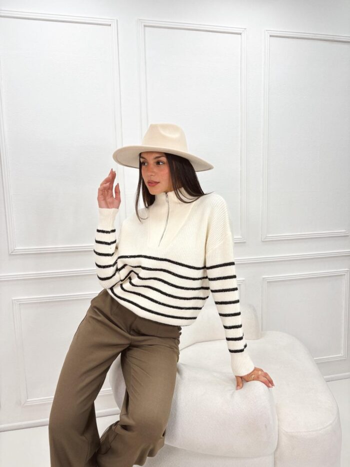 SWEATER TORINO RAYADO CON CIERRE