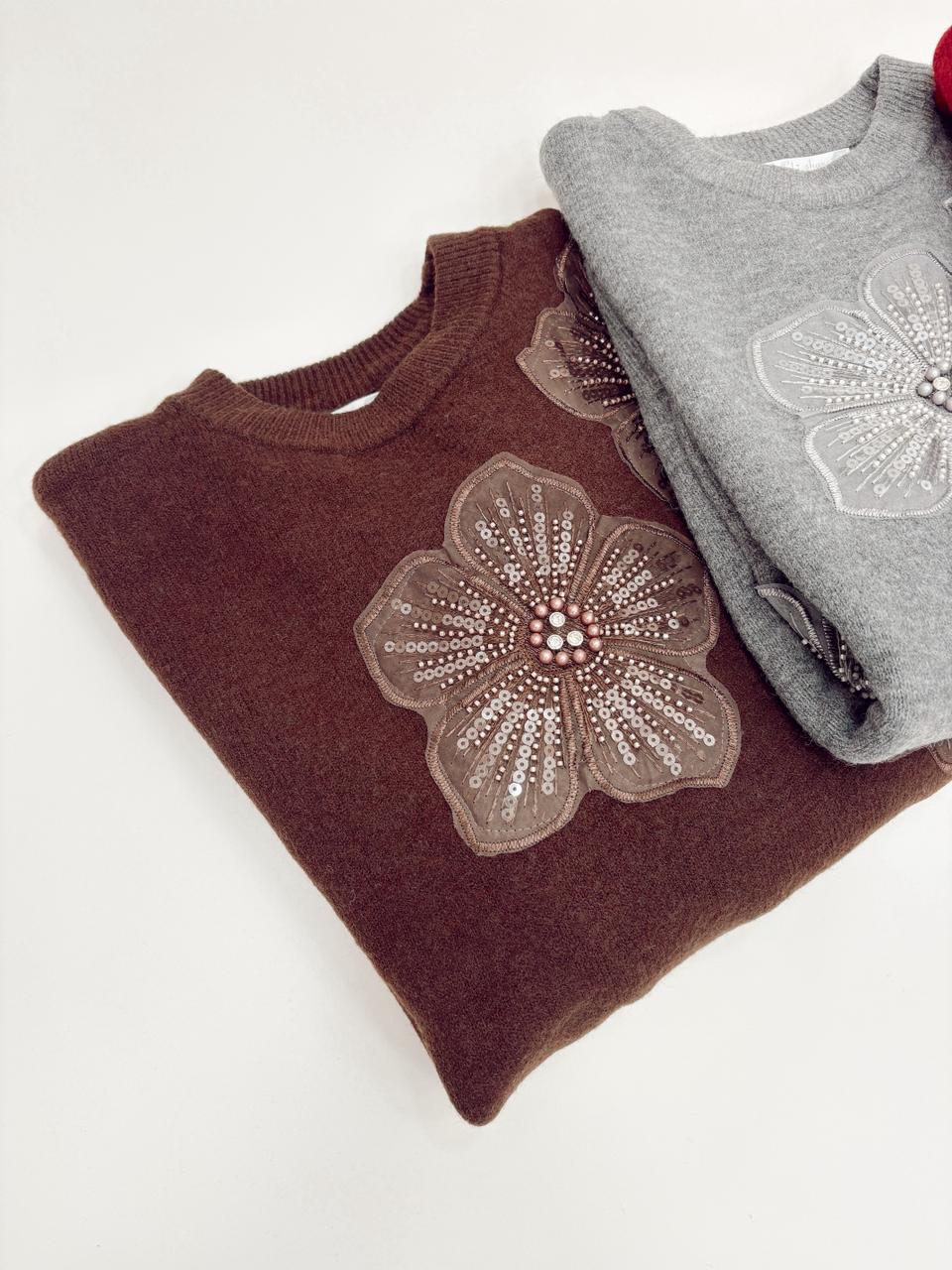 SWEATER IMPORTADO FLOR BORDADA - Imagen 7