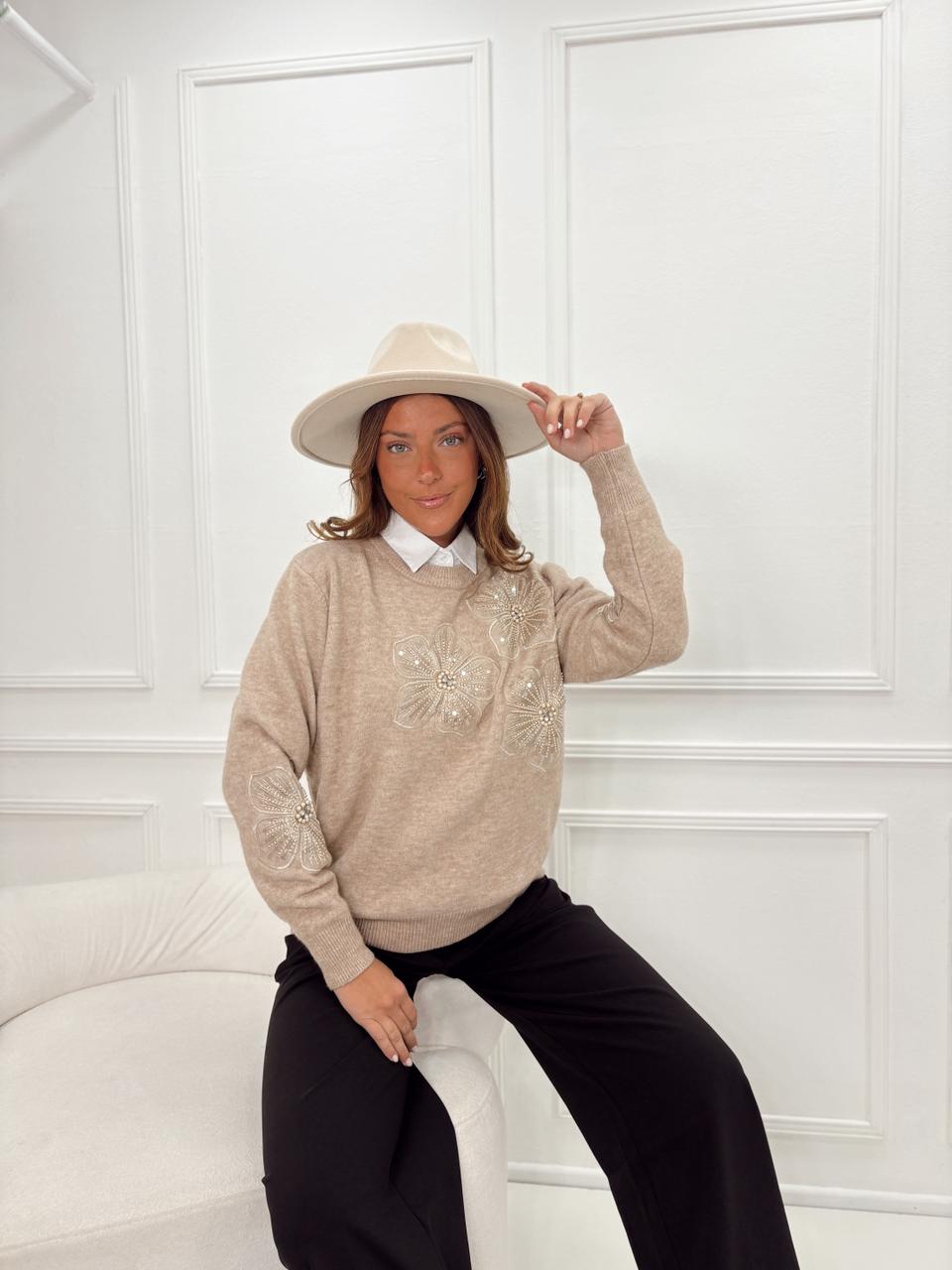 SWEATER IMPORTADO FLOR BORDADA - Imagen 14