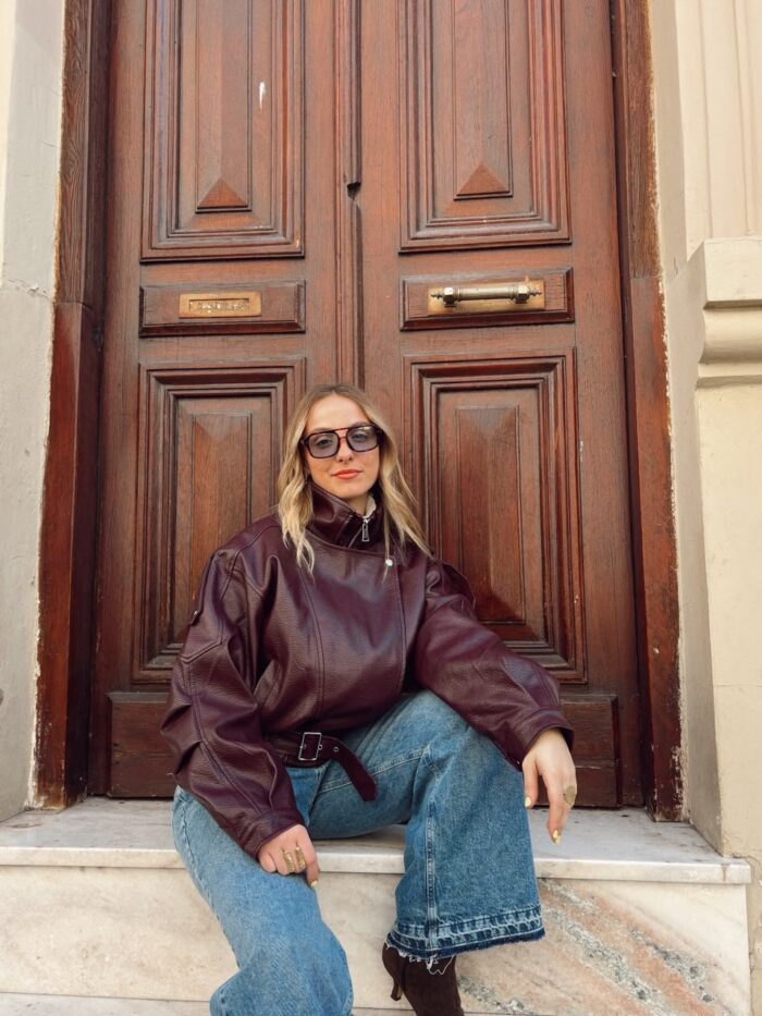 CAMPERA ECO CUERO CON PIEL ZARA