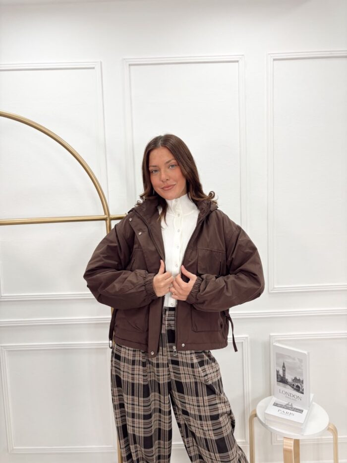 CAMPERA CARGO CELINA CON PIEL