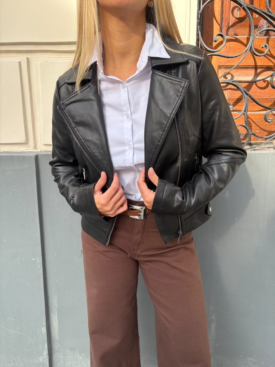 CAMPERA ECO CUERO CLASICA - Imagen 4