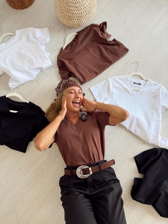 REMERA PAULA PACK X 3 ALGODON ESCOTE REDONDO BY DIOSAS