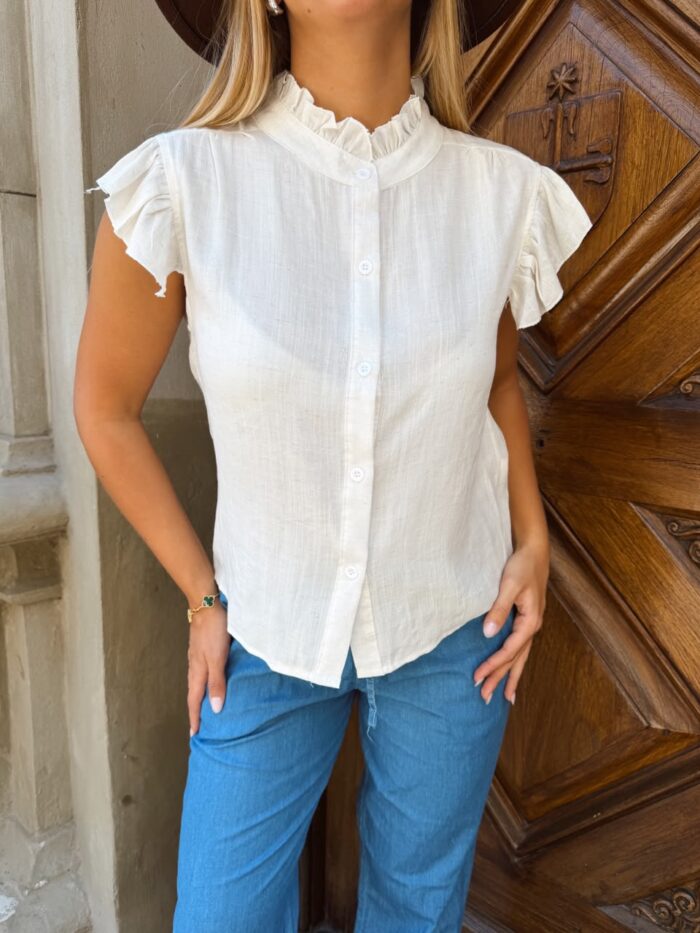 CAMISA SIN MANGA VOLADO 6053