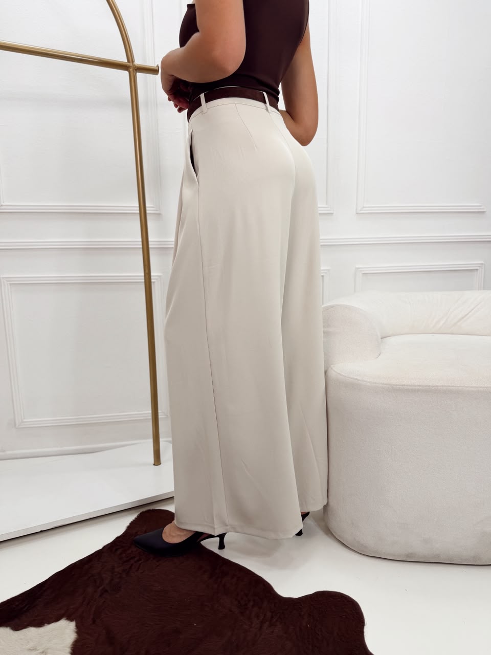PANTALON WIDE LEG DOBLE PASACINTO BOSTON - Imagen 4