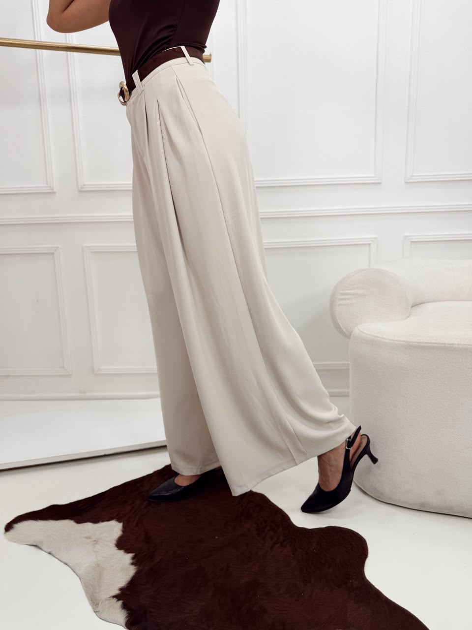 PANTALON WIDE LEG DOBLE PASACINTO BOSTON - Imagen 5