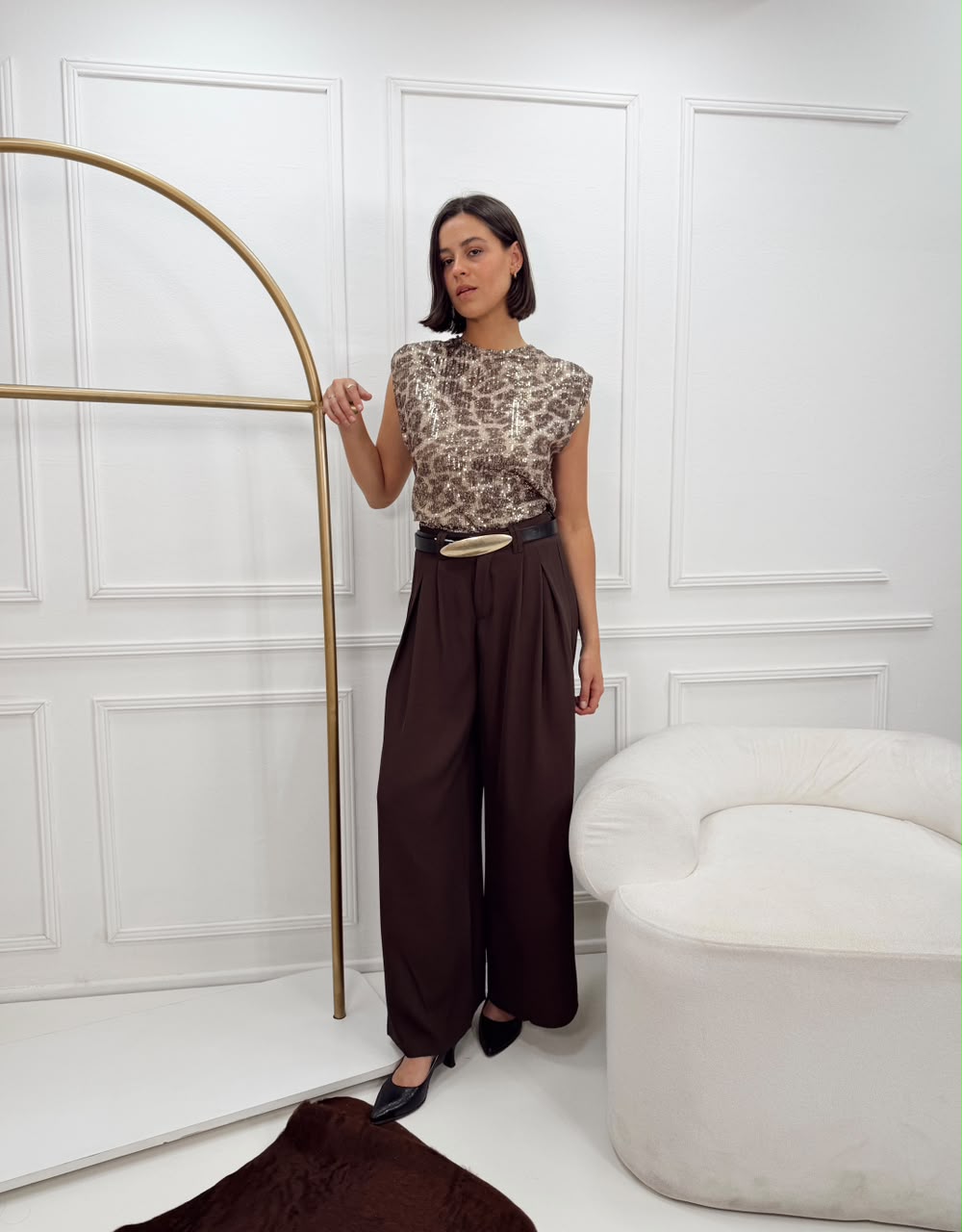 PANTALON WIDE LEG DOBLE PASACINTO BOSTON - Imagen 2
