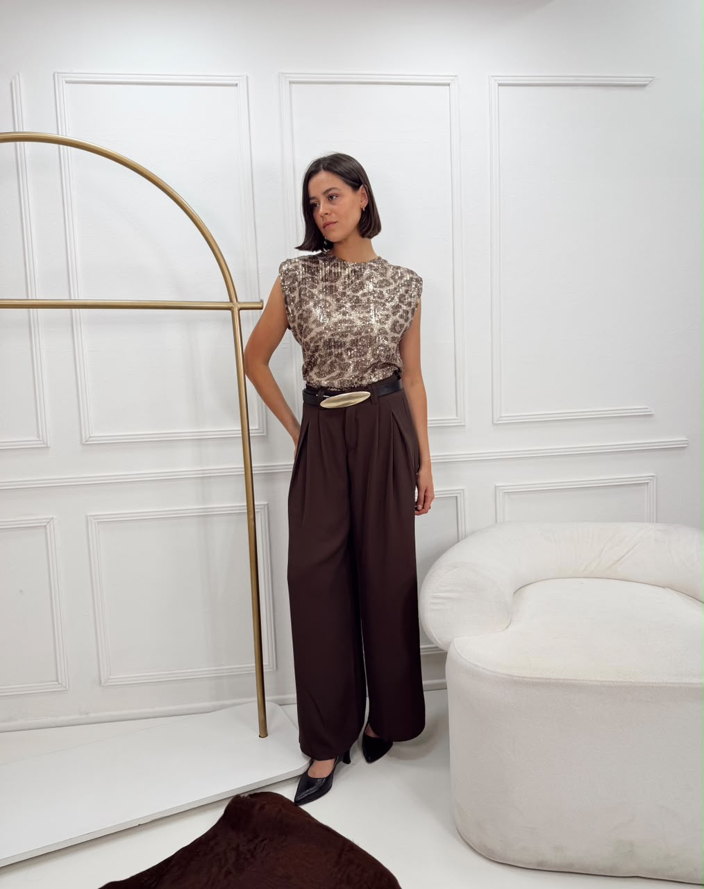 PANTALON WIDE LEG DOBLE PASACINTO BOSTON - Imagen 7