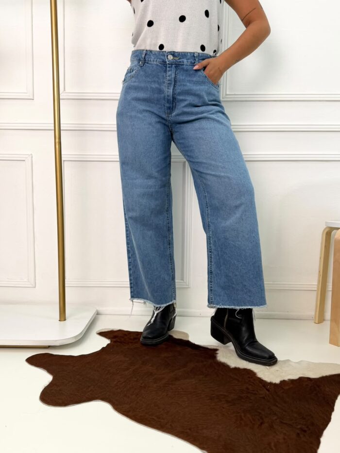 JEANS WIDE LEG CROP DEFLECADO 5231